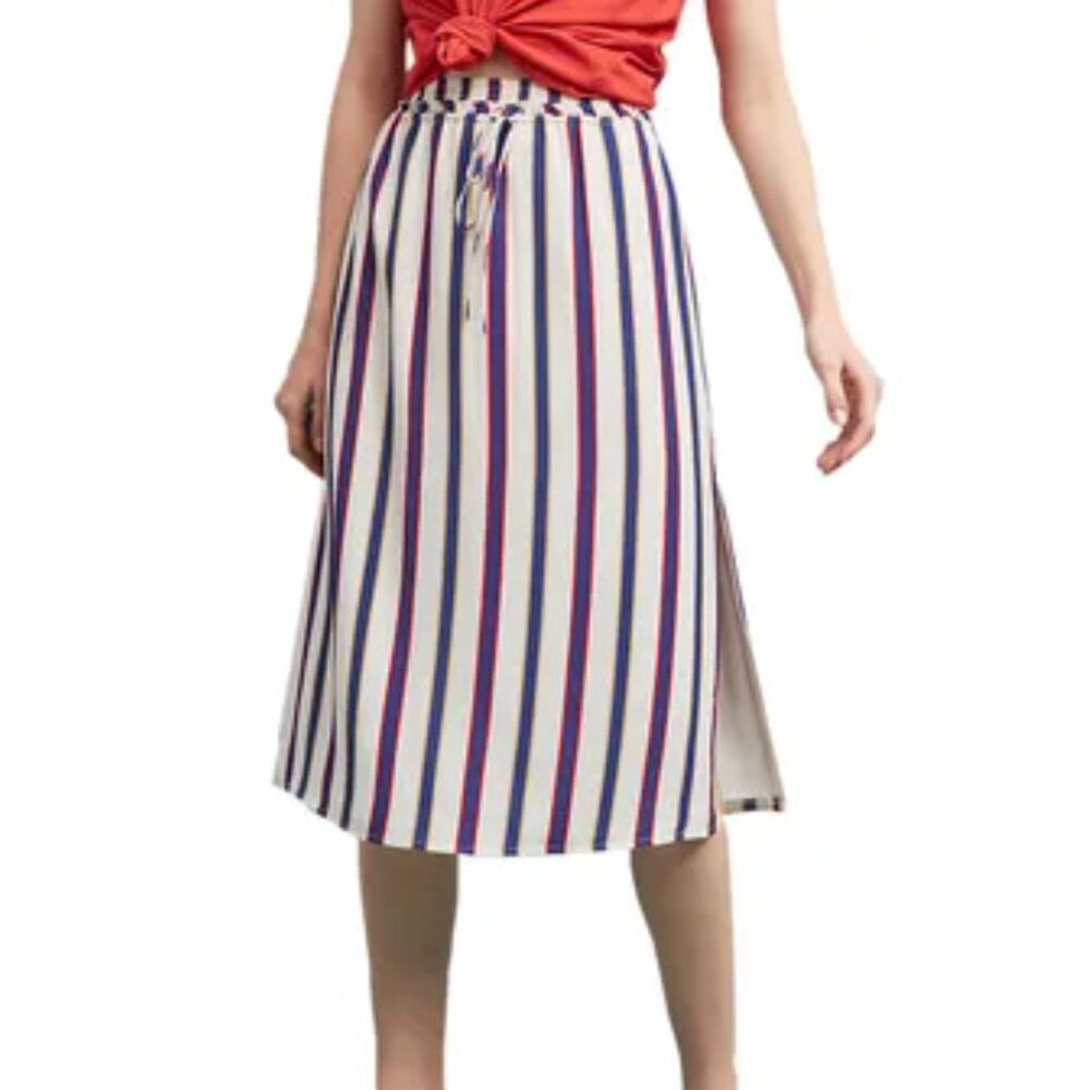 Privacy Please Stripe Midi Skirt - Sz M